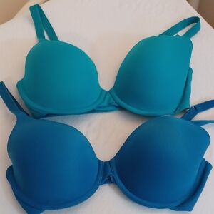 Lilyette Teal and Turquoise Smooth T-Shirt Bras - Duo
